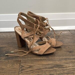 Sam Edelman Yardley tan nude suede heels sz 10​​​​
